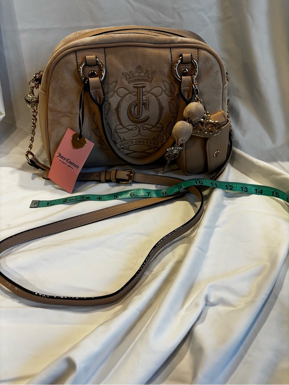 Juicy Couture Beige/Tan Bag with Charm Accents